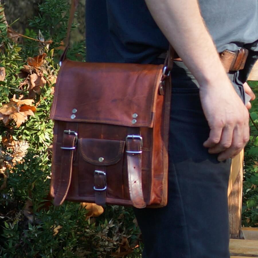 Sac cuir homme vintage sales