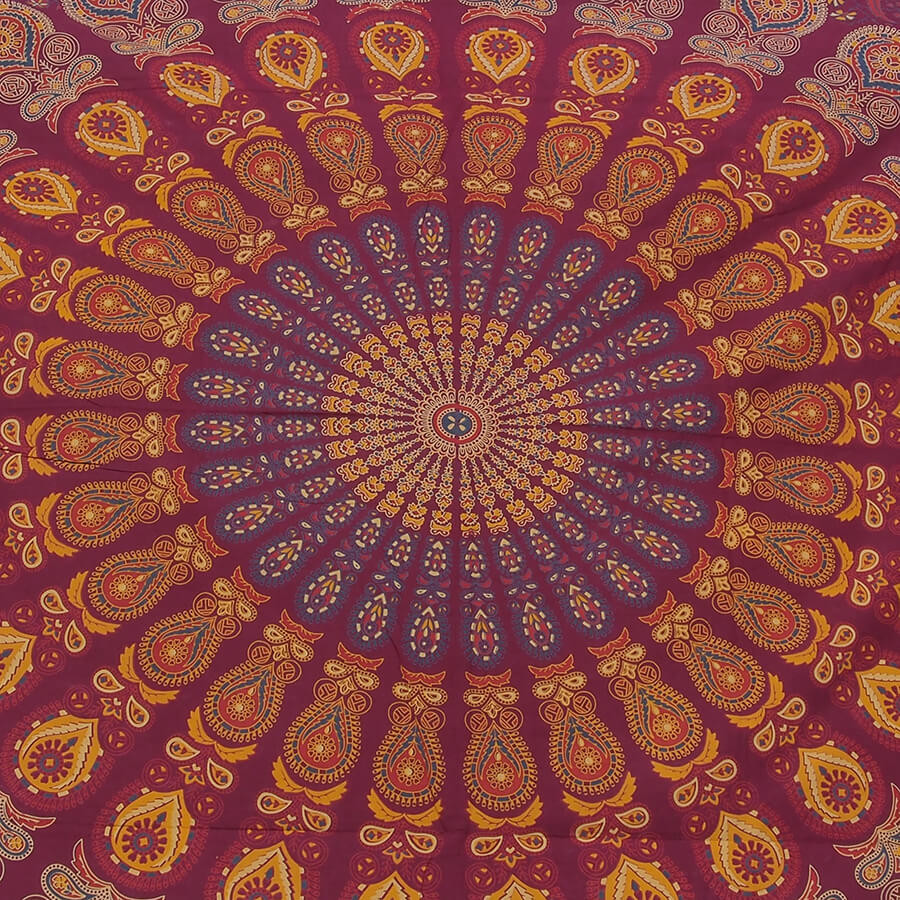 Tenture Mandala - Bordeaux - L