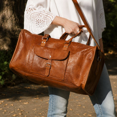 sac de voyage en cuir vintage bagage cabine