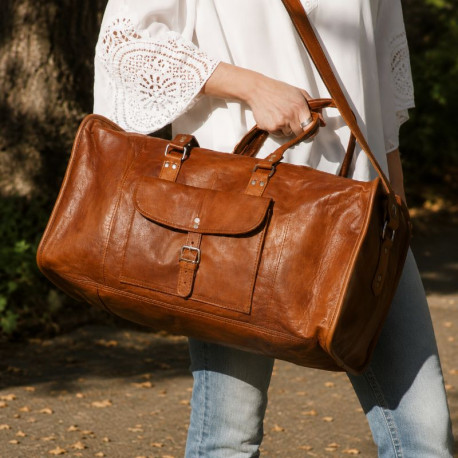 sac de voyage en cuir vintage bagage cabine