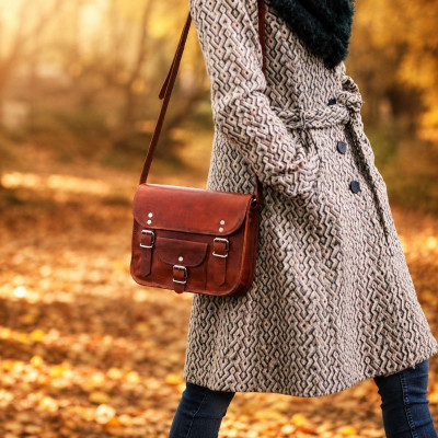 sac à main cuir femme bandoulière 2 boucles rond M
