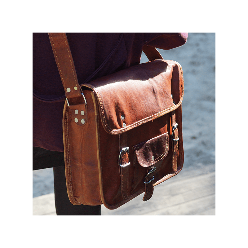 petit catable cuir vintage bandoulière 2 boucles 