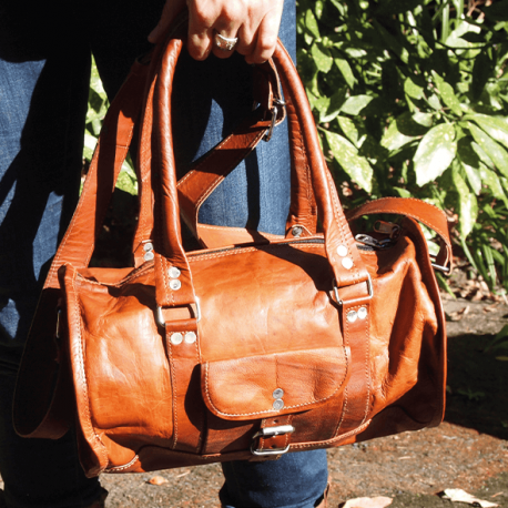 sacà main bandoulière en cuir femme vintage rond cylindre