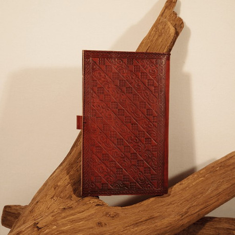 Couvre-livre en cuir - Arbre de vie - Petit format