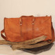 Sac de voyage en cuir vintage - Carré - XXXL