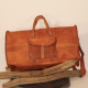 Sac de voyage en cuir vintage - Carré - XXXL
