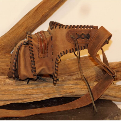 Ceinture cuir à poches festival - Inca