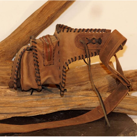 Ceinture cuir à poches festival - Inca