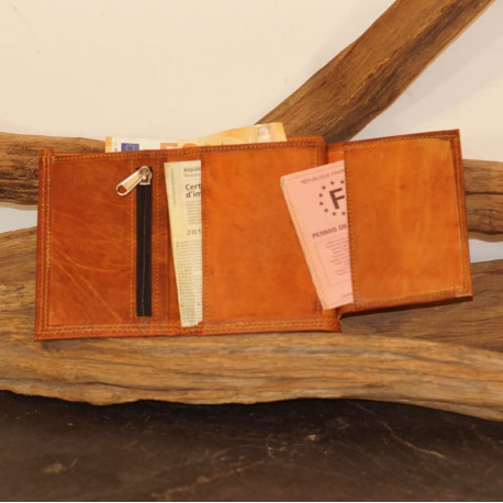 Porte-feuille en cuir - format carte grise