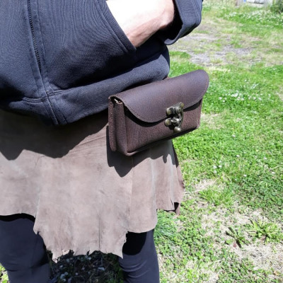 Pochette pour ceinture en cuir - Steampunk