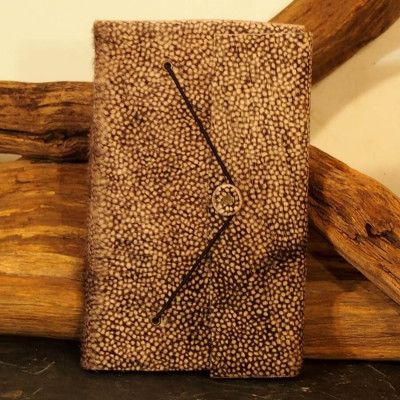 Carnet  en cuir avec poil - Imprimé animal