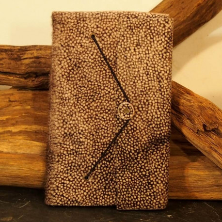 Carnet  en cuir avec poil - Imprimé animal