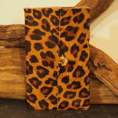 Carnet  en cuir avec poil - Imprimé animal