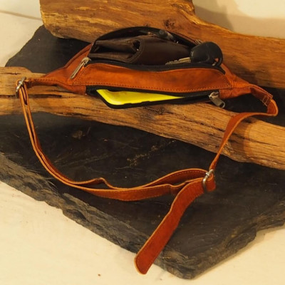 Ceinture  - Sac Banane en cuir naturel - Vintage