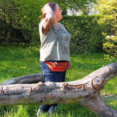 Ceinture  - Sac Banane en cuir naturel - Vintage