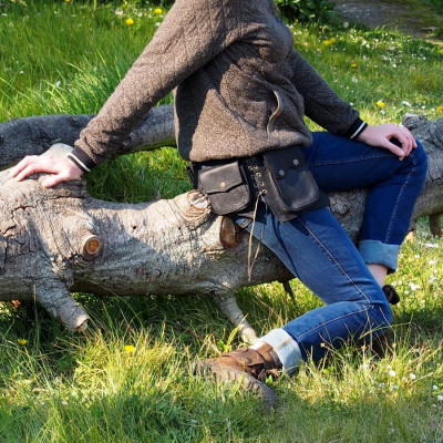 ceinture multipoches cuir goa