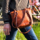 sac cabas en cuir naturel vintage femme 