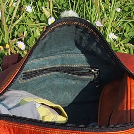 Sac de Sport en Cuir - Bagage à Main Vintage - Rond