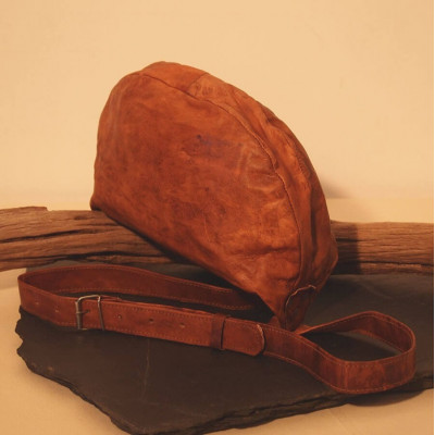 Sac à main en cuir vintage à bandoulière - Half Moon - M