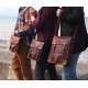 Sacoche homme / Cartable vintage en cuir – 2 boucles – L
