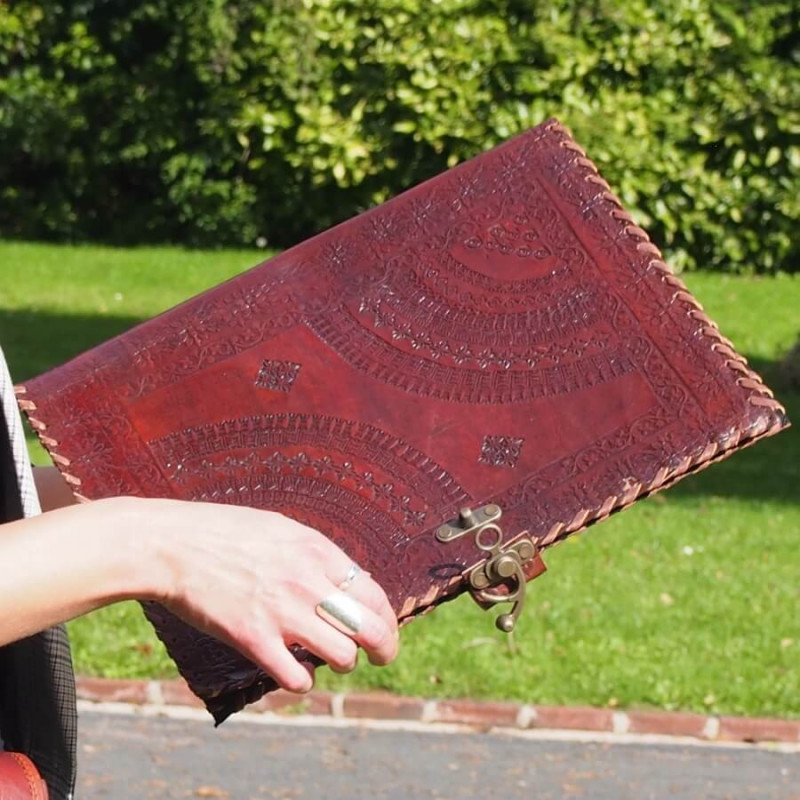 Porte document cuir marron sale