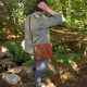 sac en cuir vintage à bandoulière 2boucle carré cartable