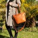 sac cabas en cuir vintage femme cartable