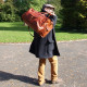 Sac de voyage en cuir vintage - Carré - XXXL