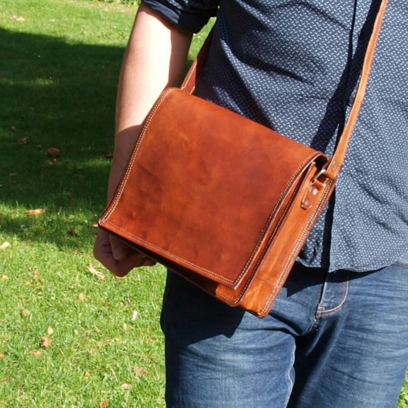 22  Homme Cuir Vintage Sac à Dos Sacoche Sac Bandoulière Sac à