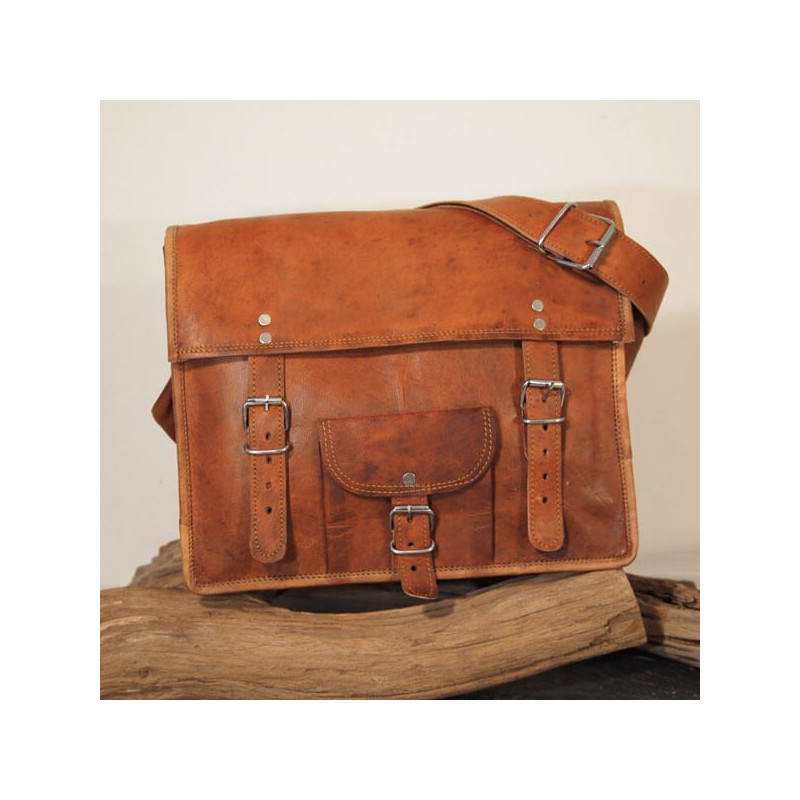 petit catable cuir vintage bandoulière 2 boucles 