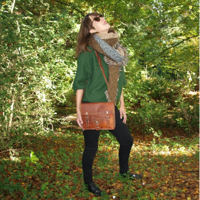 sac à main cuir femme bandoulière 2 boucles rond M