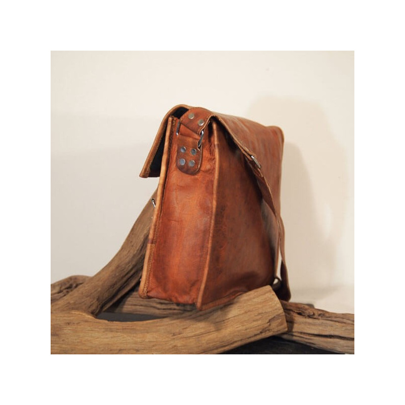 petit catable cuir vintage bandoulière 2 boucles 