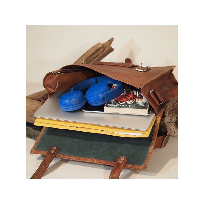 petit catable cuir vintage bandoulière 2 boucles 