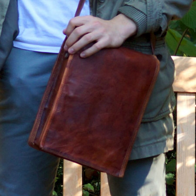 Sacoche Homme en Cuir - Pressions aimantées - M