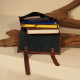 Sacoche homme / Cartable vintage en cuir – 2 boucles – L