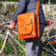 Sacoche en cuir pour vélo - Bandoulière amovible