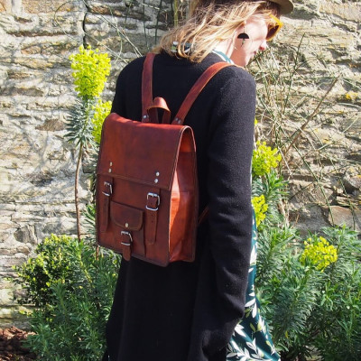 Sac à dos en cuir de vachette véritable doublure synthétique femme