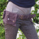 Ceinture cuir multipoches - Daim Nubuck