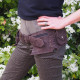 Ceinture cuir multipoches - Daim Nubuck