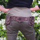 Ceinture cuir multipoches - Daim Nubuck