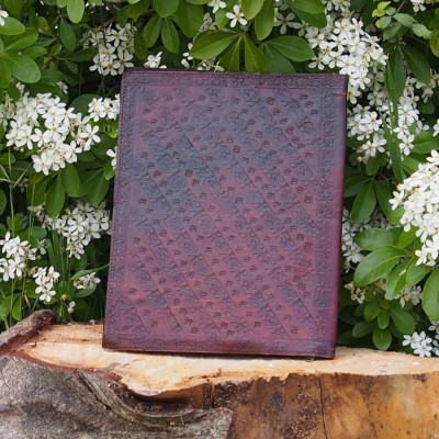 Porte documents en cuir repoussé - Fermeture éclair