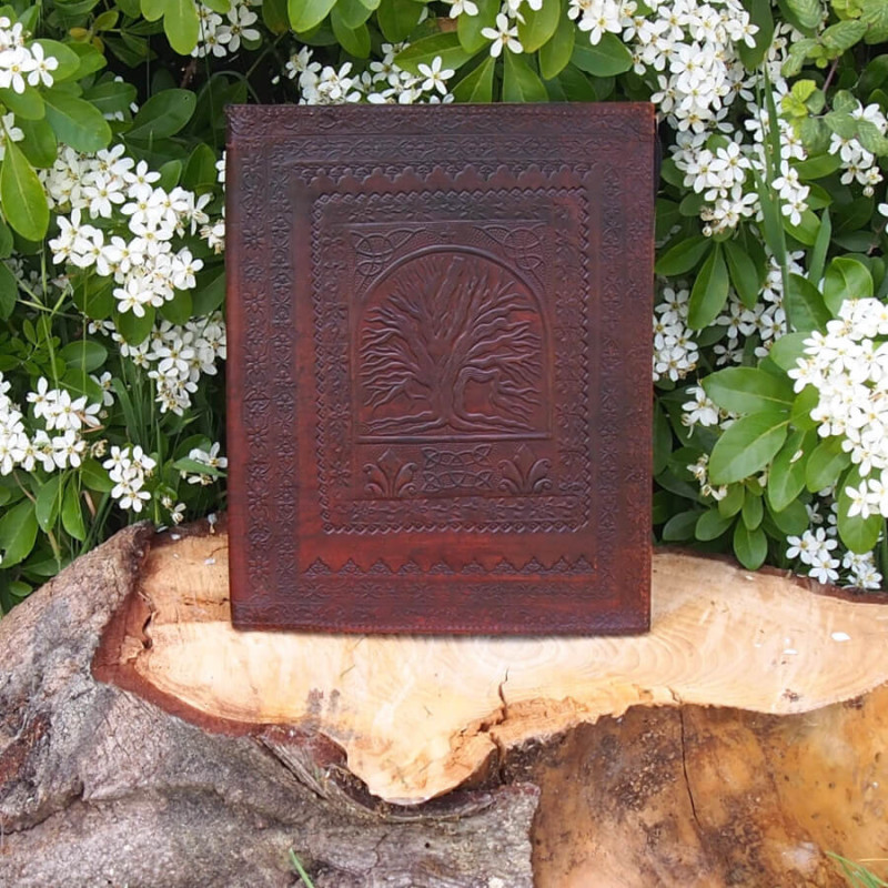 Porte documents en cuir repoussé - Fermeture éclair