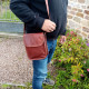Petite sacoche homme en cuir - pression aimantée - S