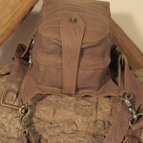 Ceinture cuir à poches - Biker - Hanche / Jambe