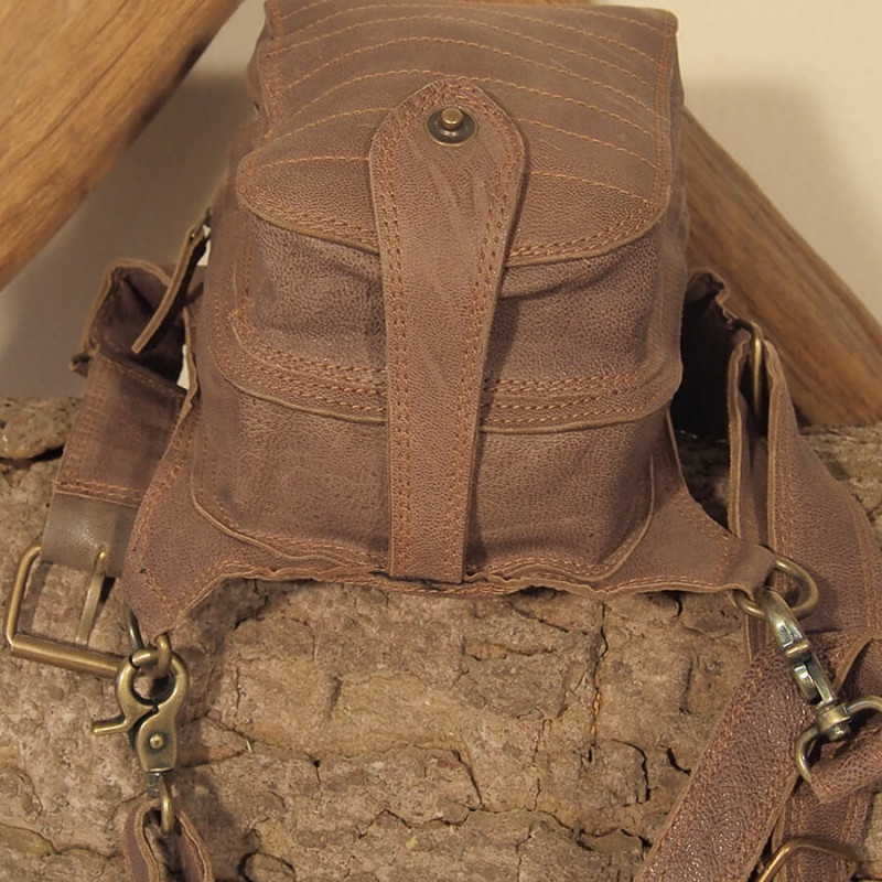 Ceinture cuir à poches - Biker - Hanche / Jambe