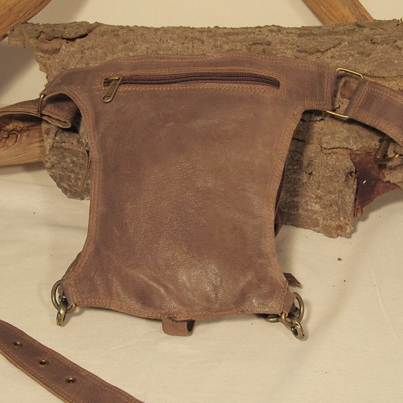 Ceinture cuir à poches - Biker - Hanche / Jambe