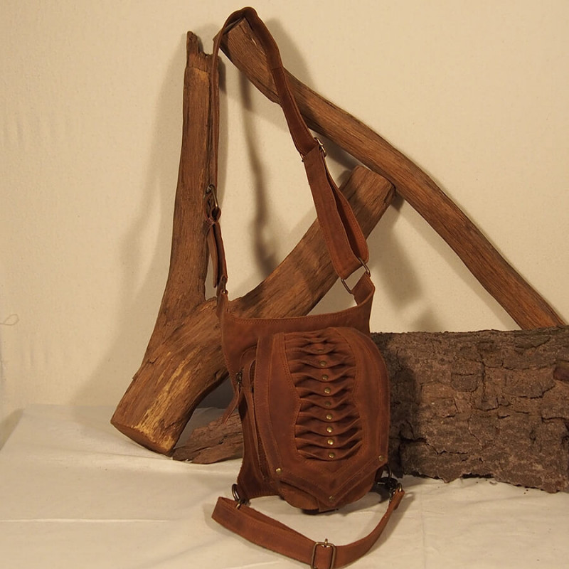 Ceinture cuir à poches - Biker - Hanche / Jambe