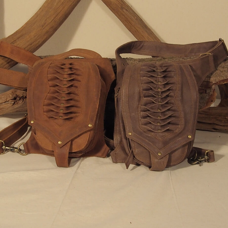 Ceinture cuir à poches - Biker - Hanche / Jambe