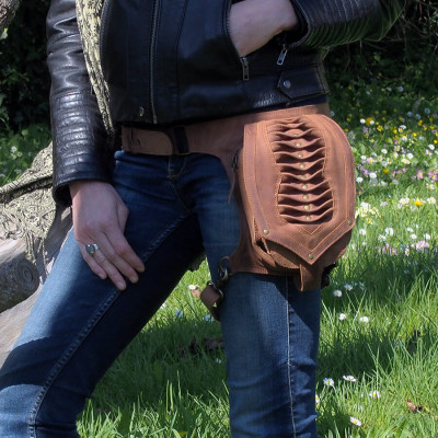 Sac de ceinture de hanche utilitaire en cuir fait à la main pour femme,  poche de