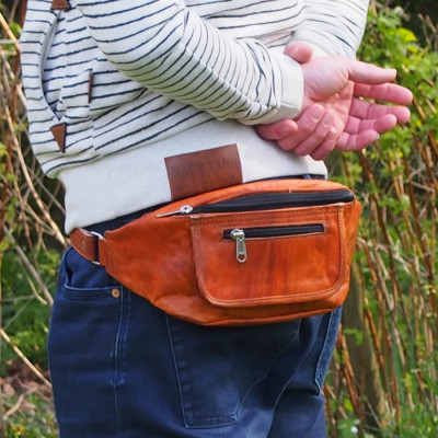 Ceinture en cuir artisanal - Pochette pour ceinture - Skin Project